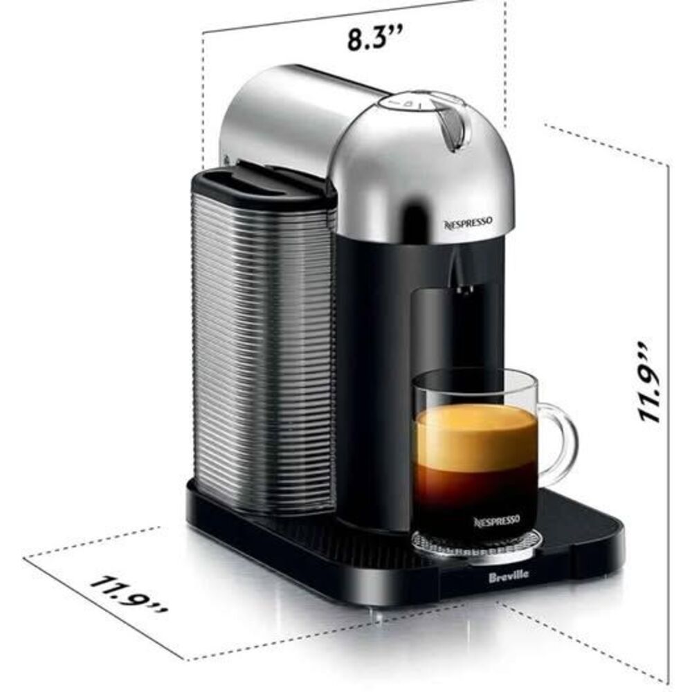 Nespresso Vertuo Chrome by Breville and capsules